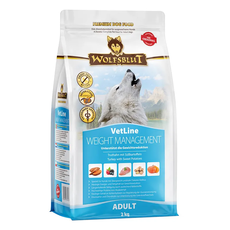 Preiswert Sparpaket 2 x 2 kg Wolfsblut VetLine Weight Management Hunde Trockenfutter